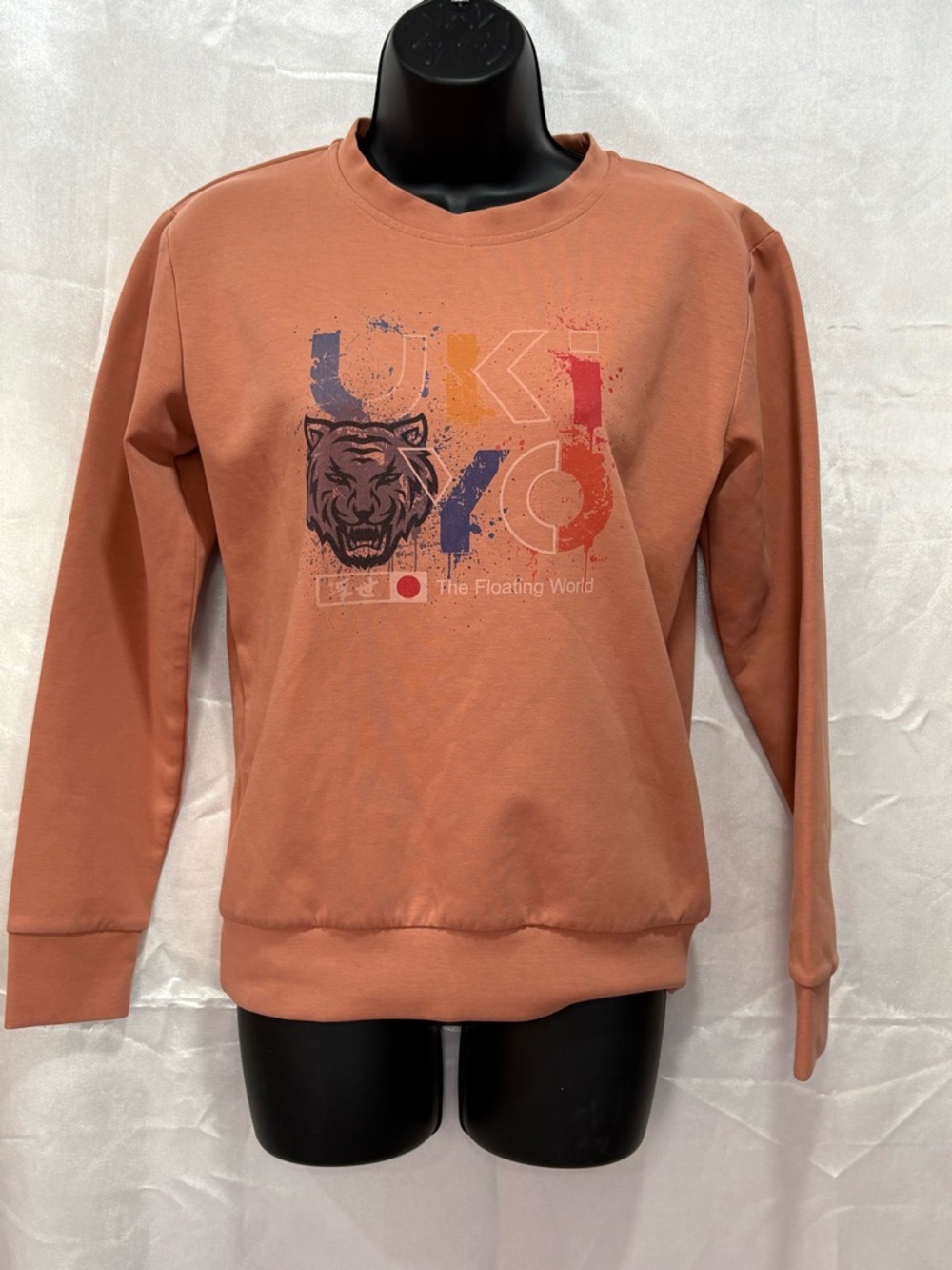UKIYO Graphic Tiger Crewneck Sweatshirt - Rust/Orange